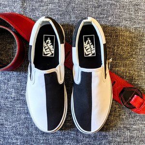 vans mega checker slip on